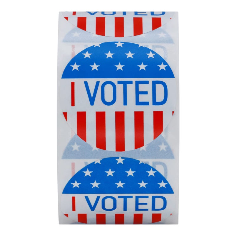 Hybsk I Voted with Red, White, and Blue Circle Stickers 1.5 Inch Round 500 Labels Per Roll (I Voted) - Image 2